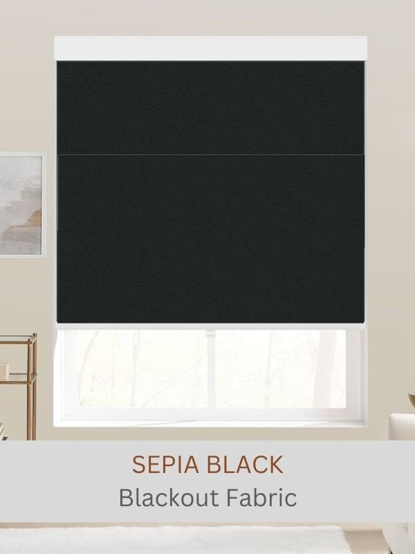 Sepia black blackout roller shade fabric