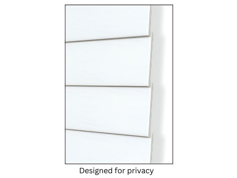Faux wood Venetian blind slats closed tightly for privacy in a Vancouver home