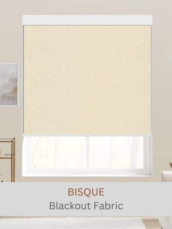 Bisque blackout roller shade fabric