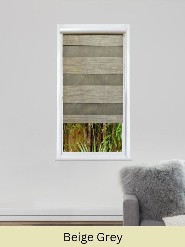 Beige Grey zebra blinds