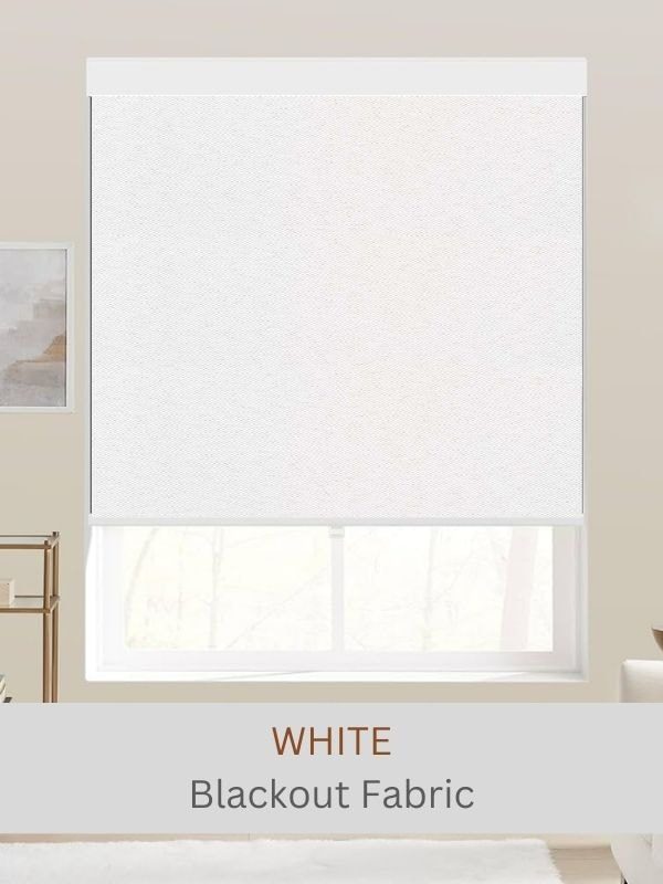 White blackout roller shade fabric
