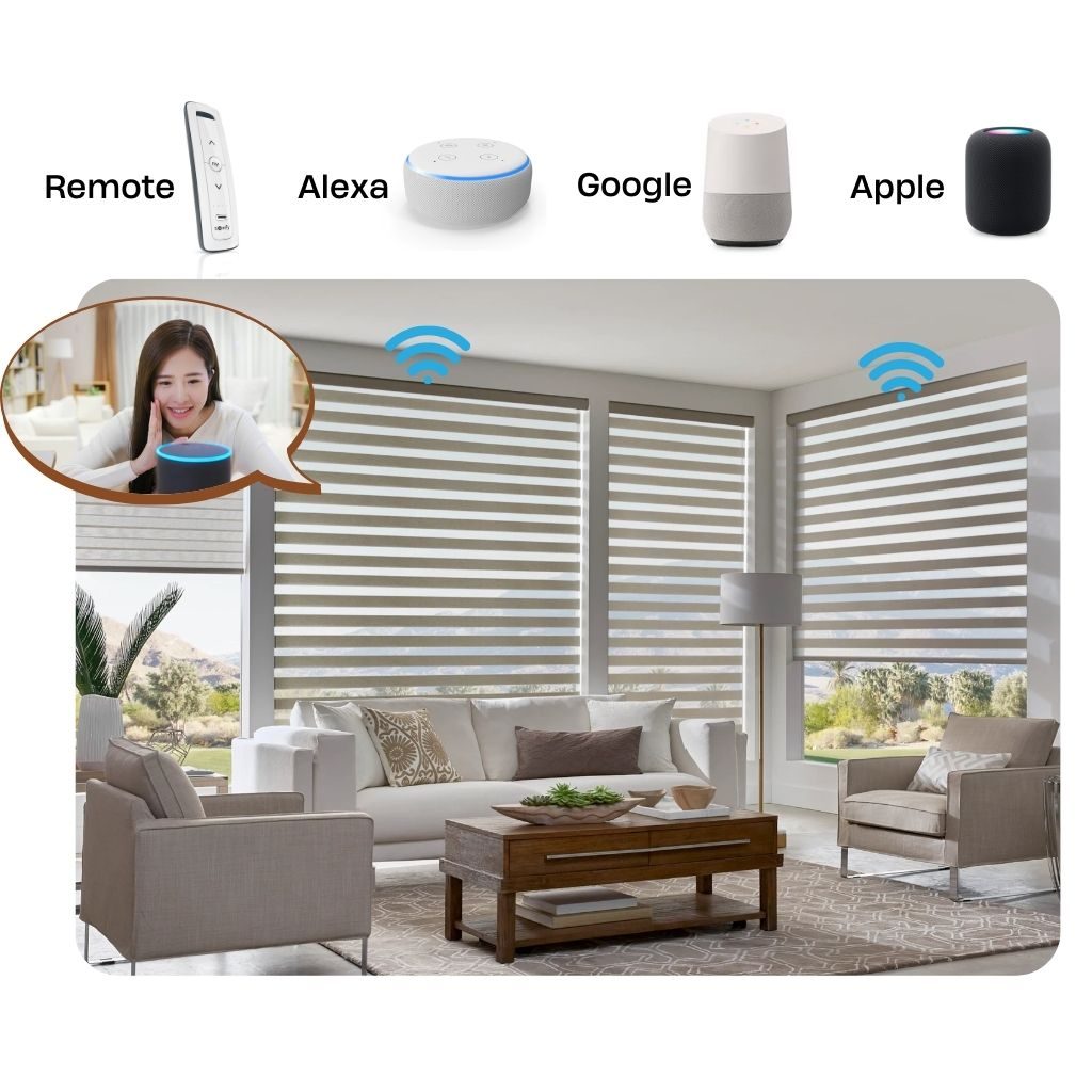 Motorized blinds compatible with Alexa, Google Home, and Apple HomeKit in Vancouver
