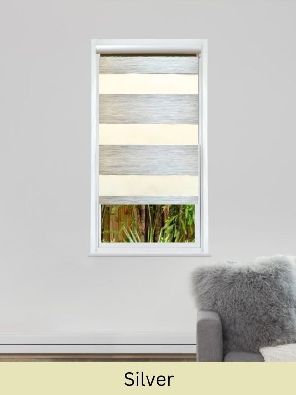 Silver zebra blinds