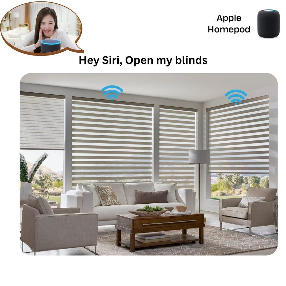 Apple HomeKit and Siri compatible motorized blinds in a Vancouver home