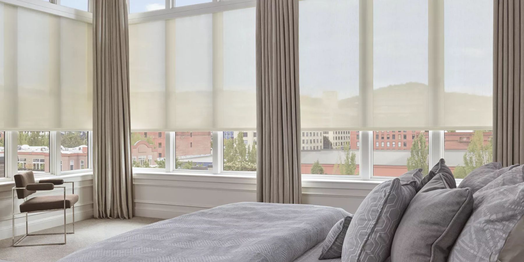 Roller Shades Vancouver with Drapes