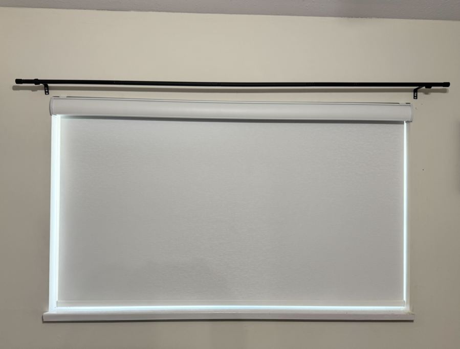 Test room set up with a double-pane window and temperature sensors